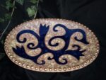 Ceramic Decorative Plate - Gold and blue color