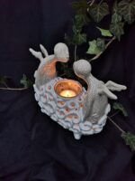 Angel Candle Holder - White and crackle color