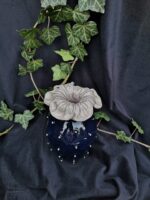 Floral Bloom Vase - Deep blue and grey purple color