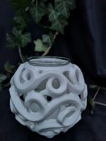 Serenity Glow: The Elegant Round Candle Holder - White color - Image 2