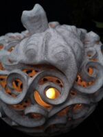 Apple-Shaped Candle Holder - White crackle color - Image 4