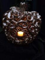 Apple-Shaped Candle Holder - Bronze color - Image 2