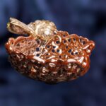 Apple-Shaped Ceramic Bowl - Bronze and gold color - Image 3