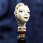 Zodiac Ceramic Wine Corks - VIRGO - Grey, white and gold color