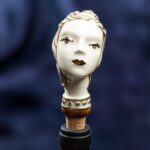 Zodiac Ceramic Wine Corks - VIRGO - Grey, white and gold color - Image 3