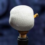 Apple Inspired Ceramic Wine Cork - White crackle color - Image 2