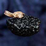 Apple-Shaped Ceramic Bowl - Black and gold color - Image 2