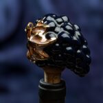 The Vineyard Charm: Wine Cork Shaped like a Grape - Dark blue color - Image 3