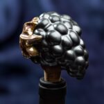 The Vineyard Charm: Wine Cork Shaped like a Grape - Matte dark grey color - Image 6