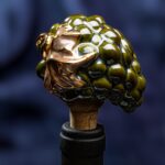 The Vineyard Charm: Wine Cork Shaped like a Grape - Mossy green color - Image 4