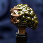 The Vineyard Charm: Wine Cork Shaped like a Grape - Mossy green color - Image 5